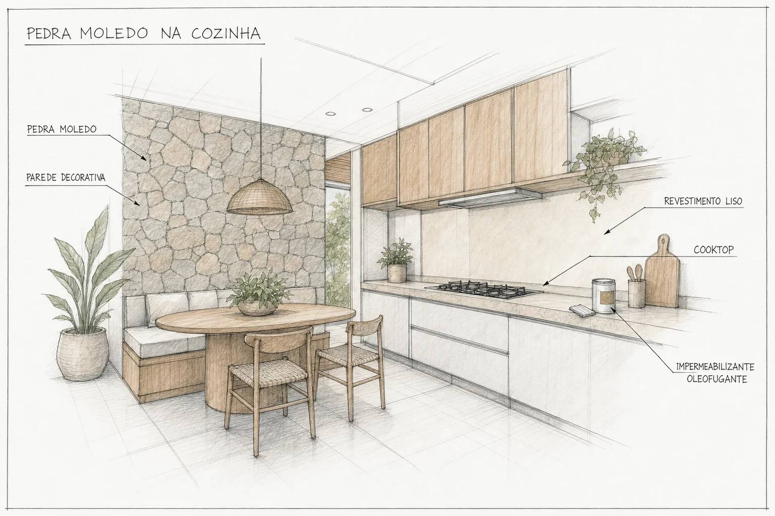 Pedra Moledo na Cozinha (Backsplash)