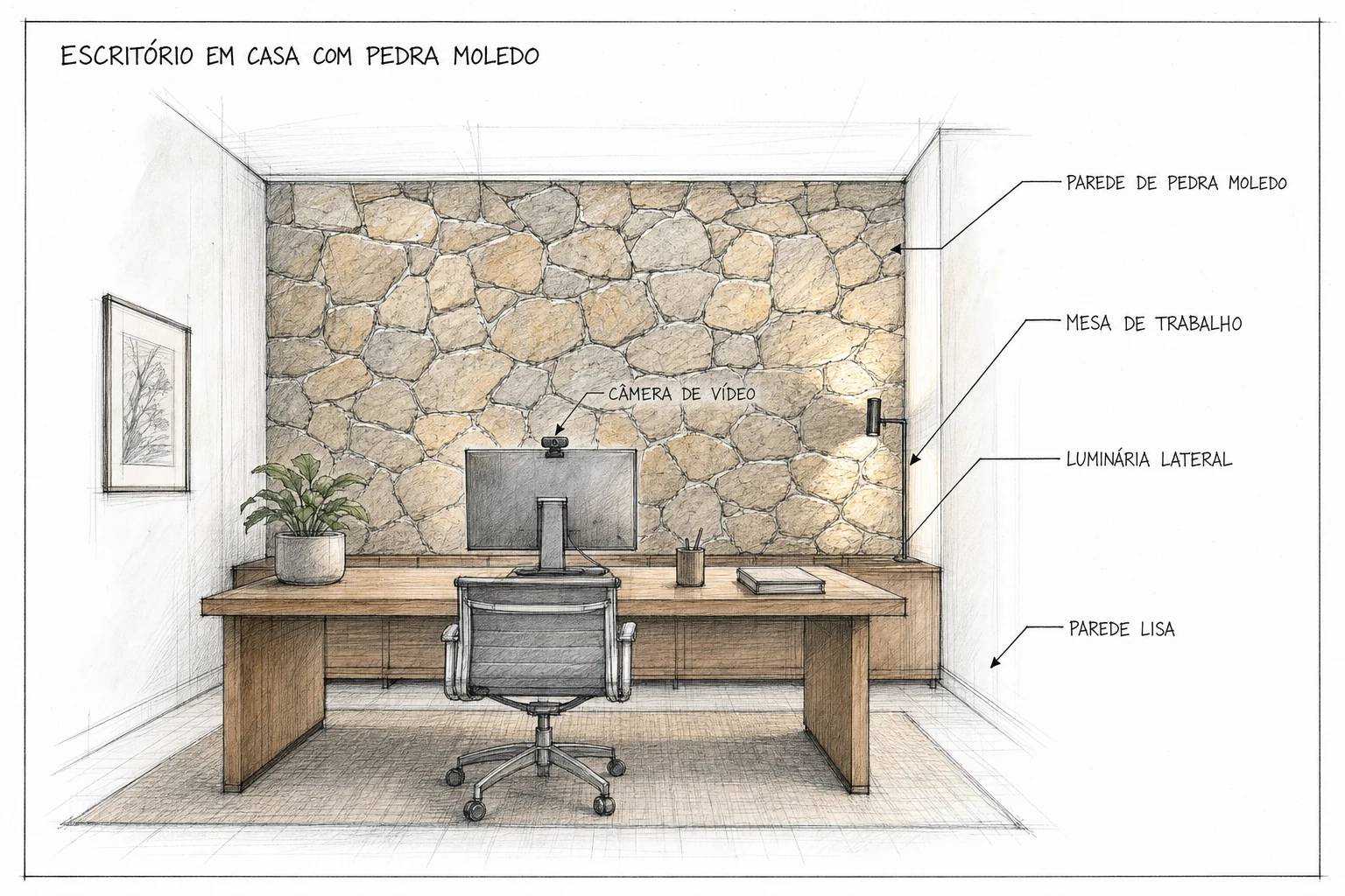 Pedra Moledo no Escritório e Home Office