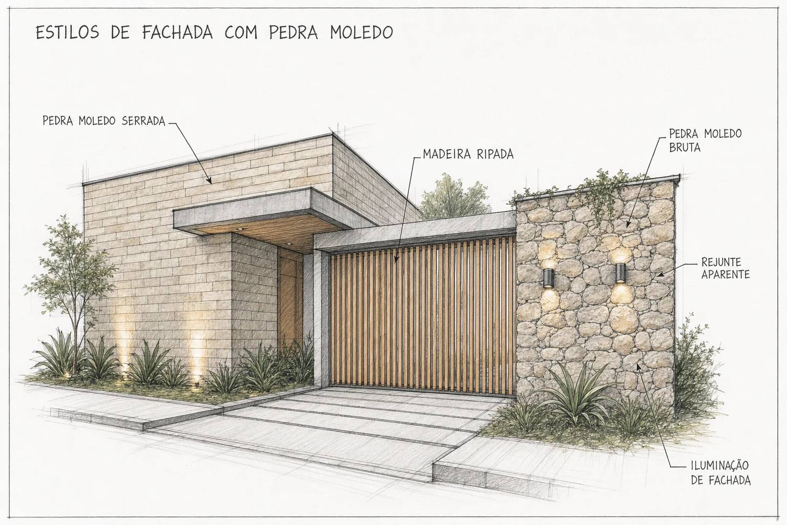 Fachada com Pedra Moledo: Moderna ou Rústica?