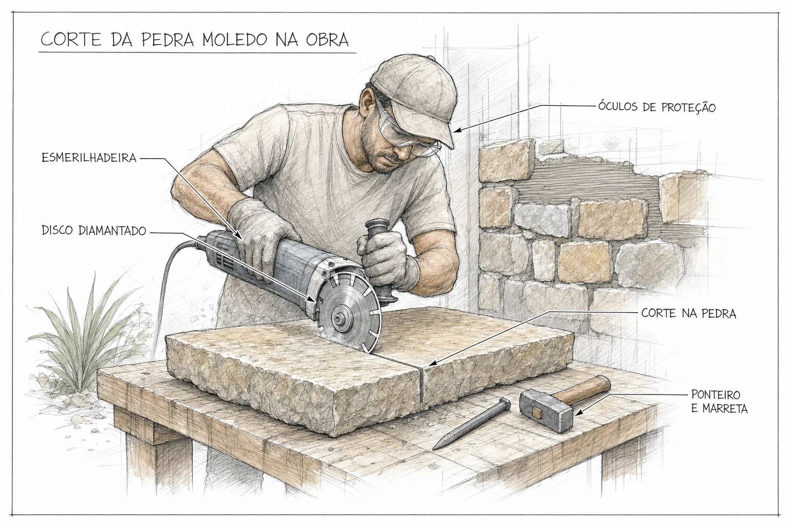 Ferramenta para Cortar Pedra Moledo