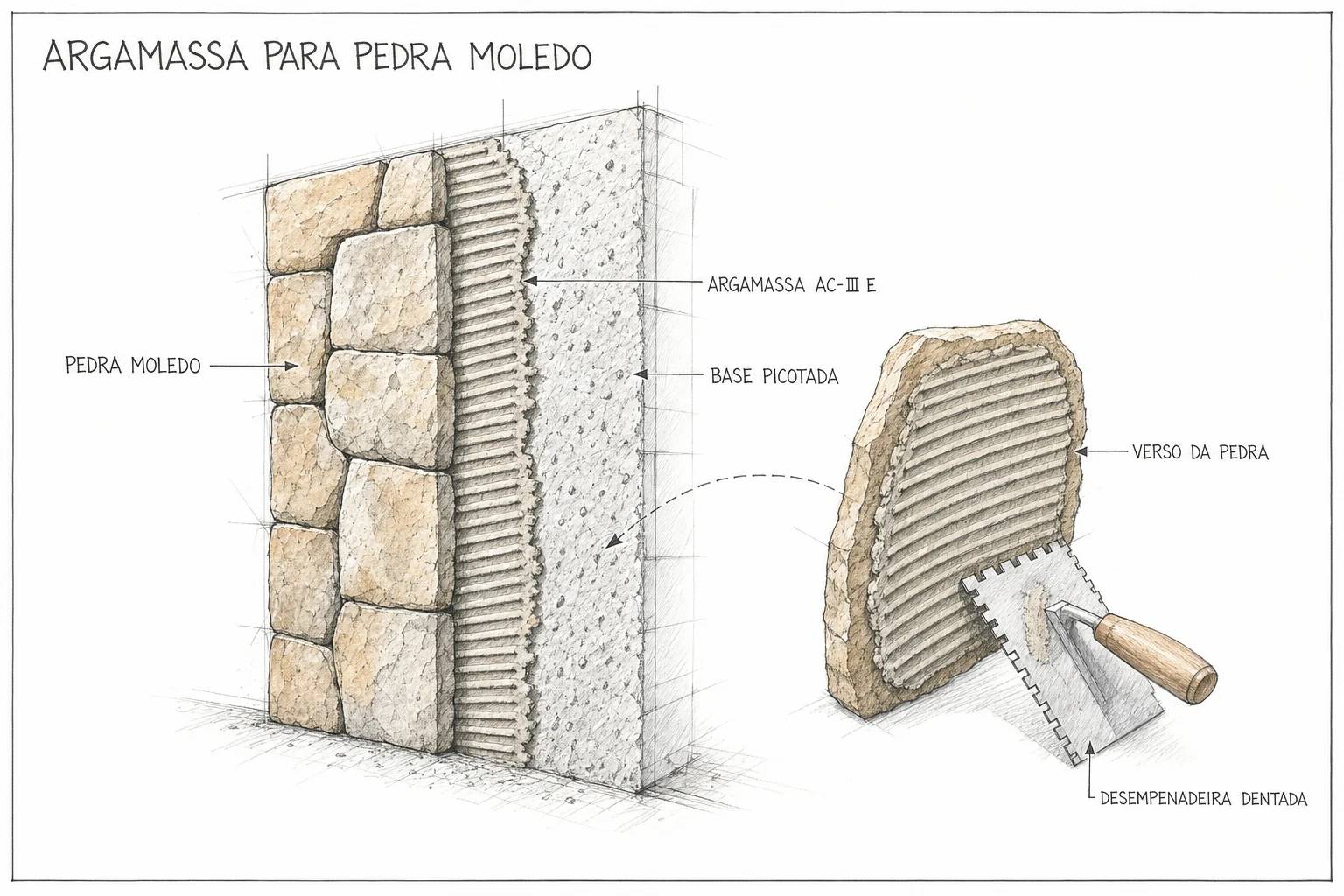 Melhor Argamassa para Pedra Moledo: AC3-E, Dupla Colagem e Cura