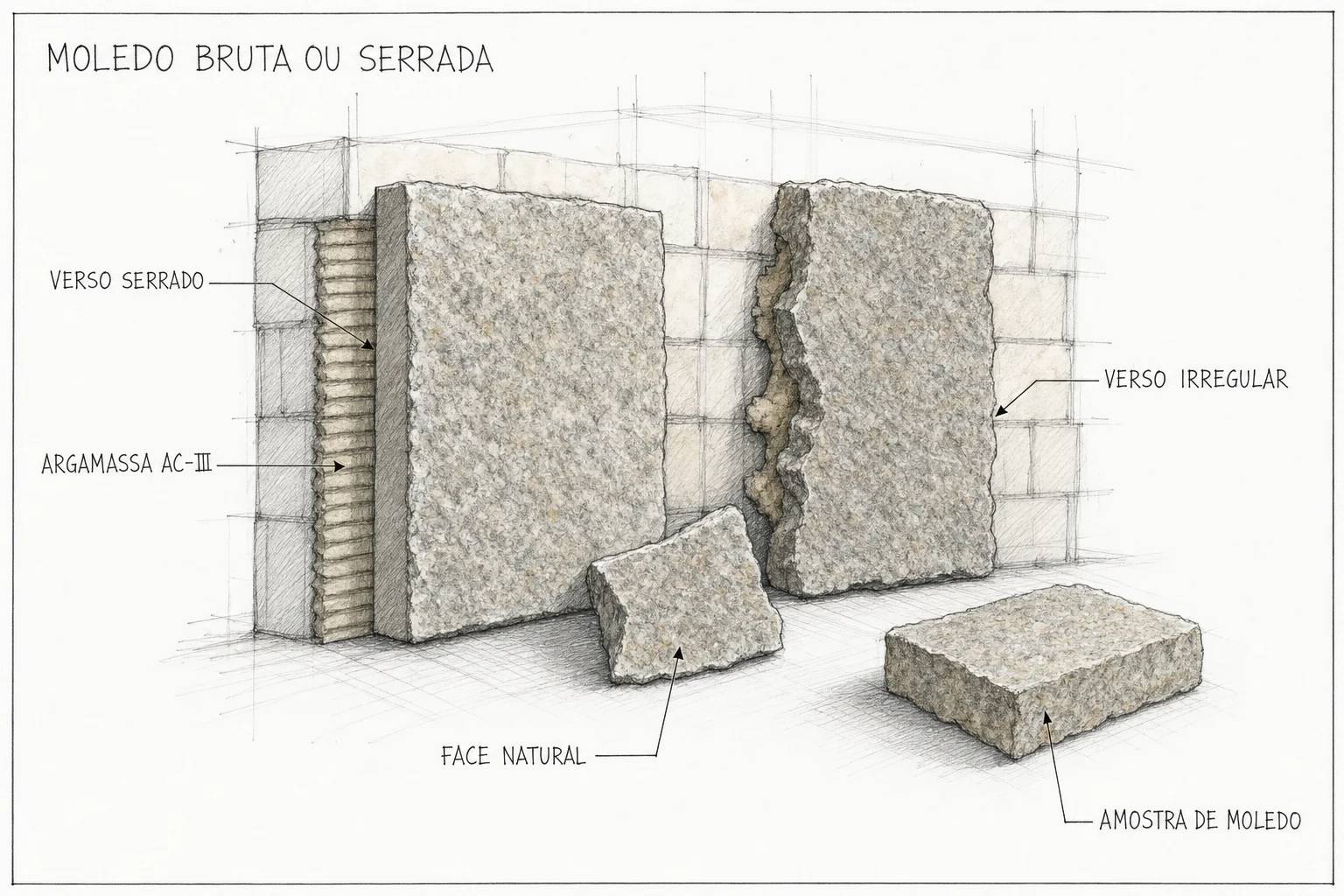 Pedra Moledo Bruta x Serrada: Espessura, Peso e Diferenças