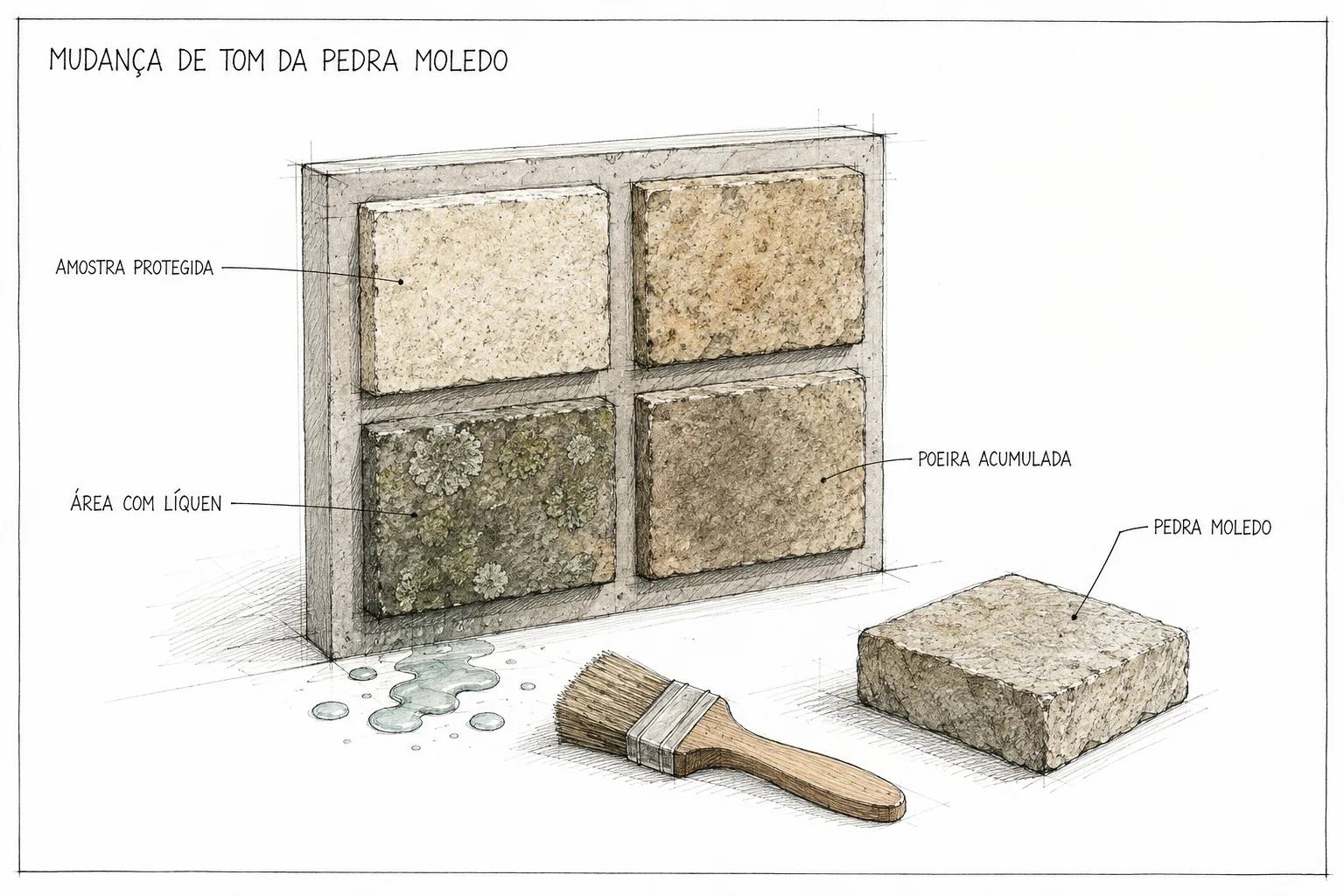 Pedra Moledo Muda de Cor com o Tempo?