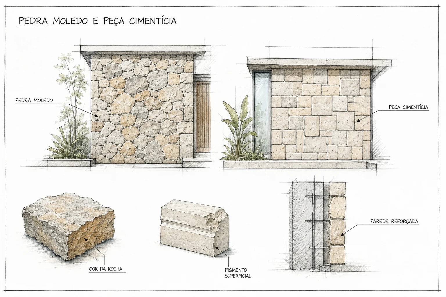 Pedra Moledo Natural ou Revestimento Cimentício