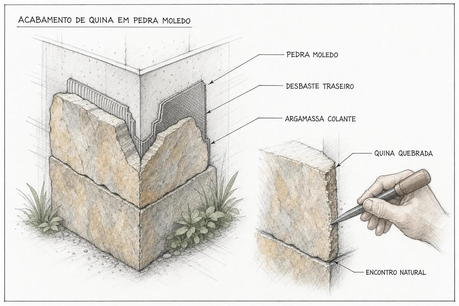 Como Fazer o Acabamento de Quina (Canto) com Pedra Moledo?
