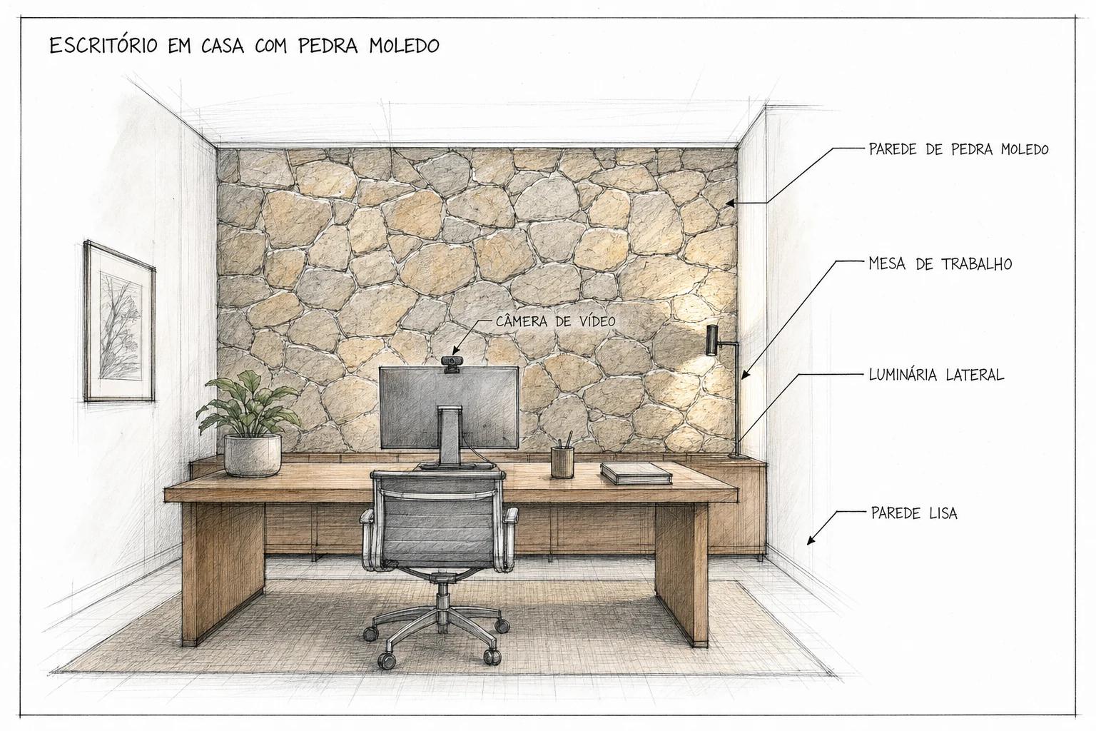 Pedra Moledo no Escritório: Seriedade e Foco