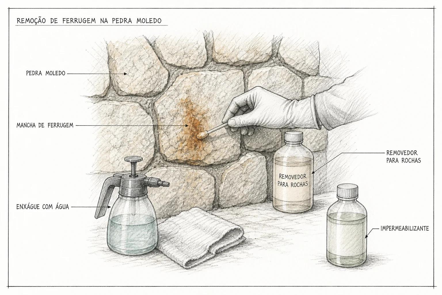 Como Remover Manchas de Ferrugem da Pedra Moledo?