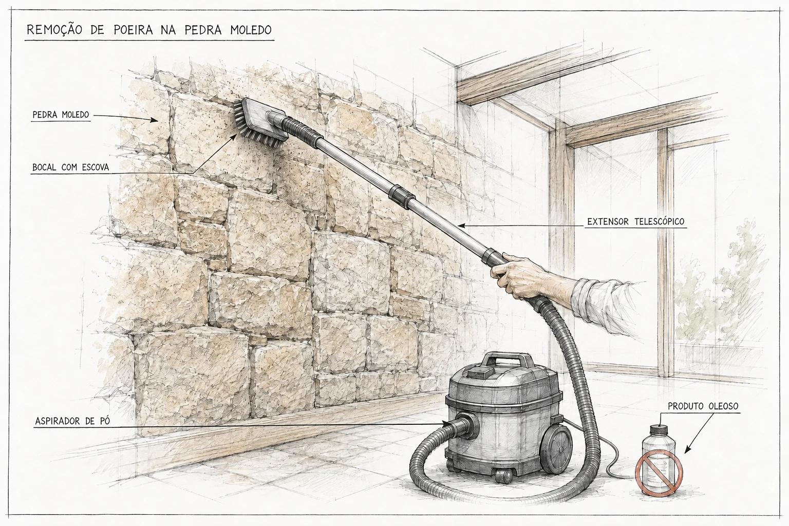 Como Tirar a Poeira do Dia a Dia da Parede de Pedra Moledo?