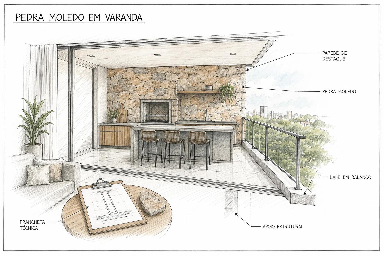 Pedra Moledo em Varanda e Sacada de Apartamento: Pode?