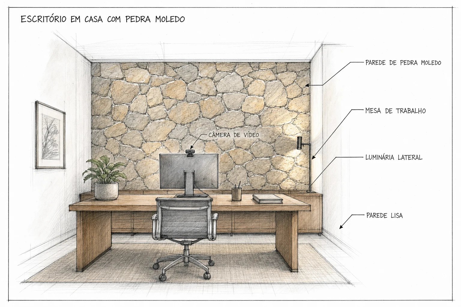Pedra Moledo no Escritório: Seriedade e Foco