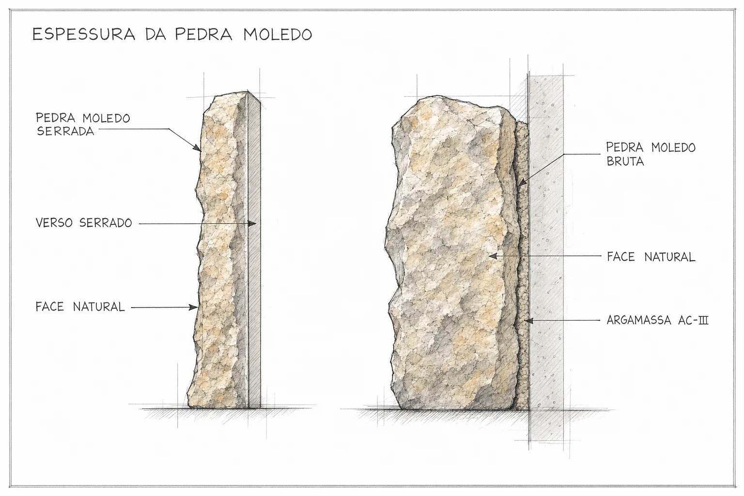Qual é a Espessura Média da Pedra Moledo?