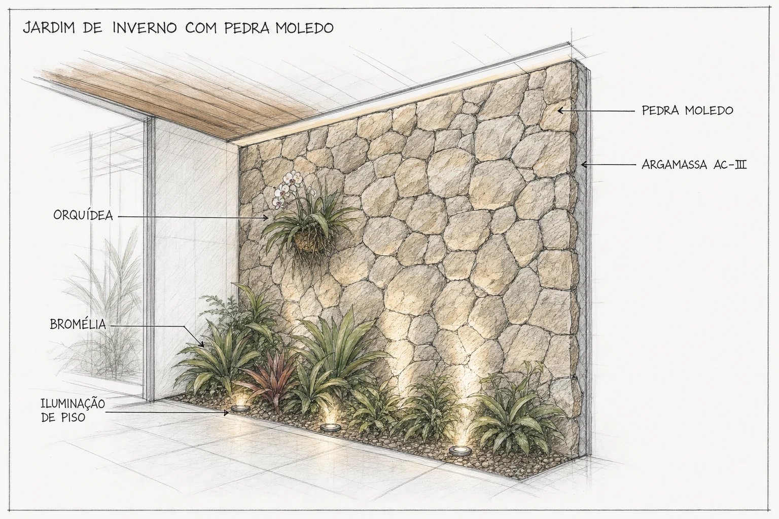 Jardim de Inverno e Pedra Moledo: A Combinação Perfeita
