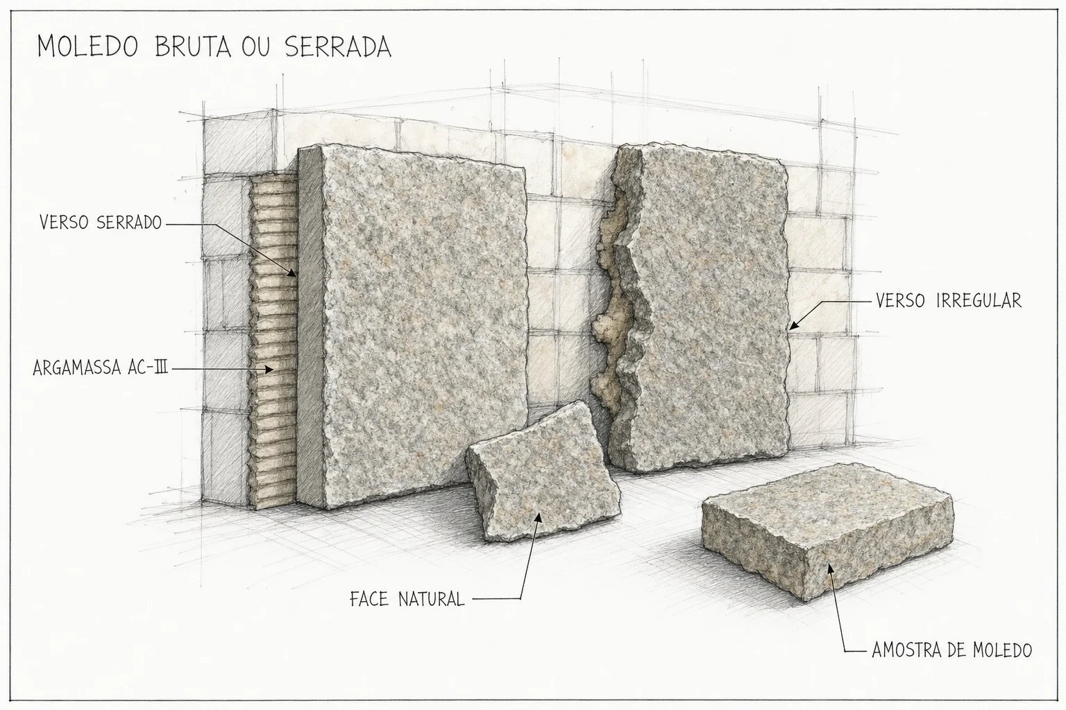 Pedra Moledo Bruta ou Serrada: Espessura, Peso e Qual Escolher