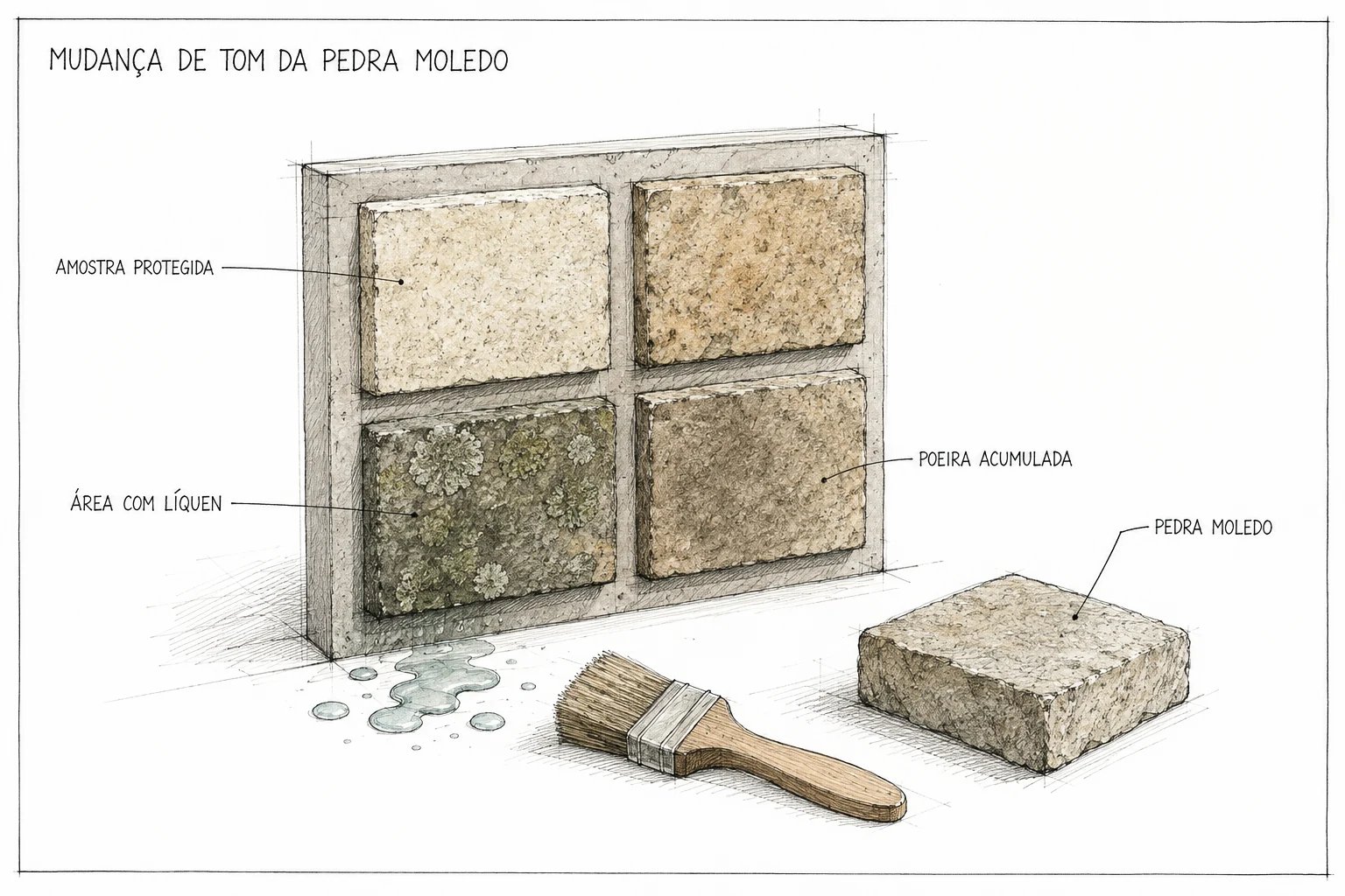 A Pedra Moledo Muda de Cor com o Passar dos Anos?
