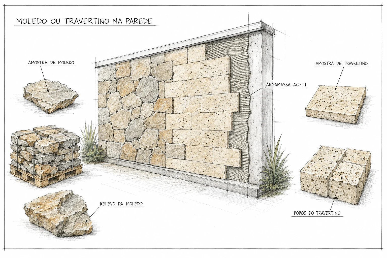 Pedra Moledo ou Travertino: O Que Muda na Parede e na Manutenção