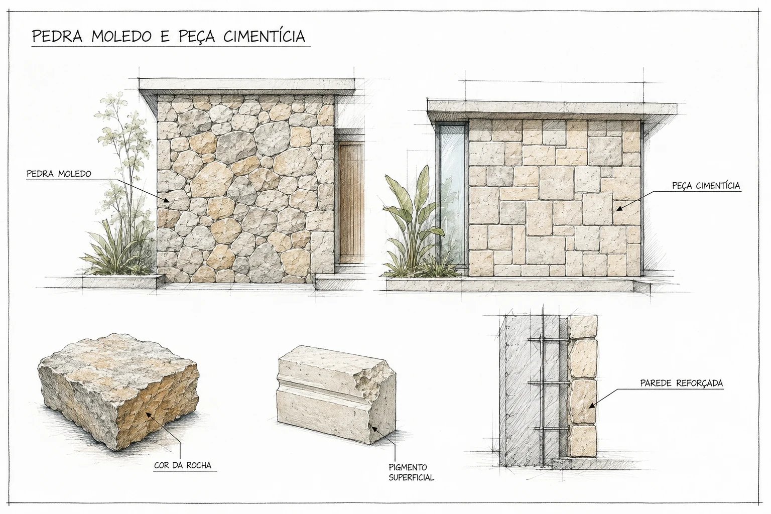 Pedra Moledo Natural vs Revestimento Cimentício: O Que Realmente Muda