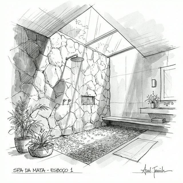 Pedra Moledo no Banheiro: Visual de Spa