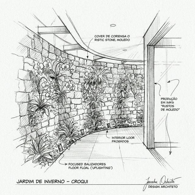Jardim de Inverno com Pedra Moledo