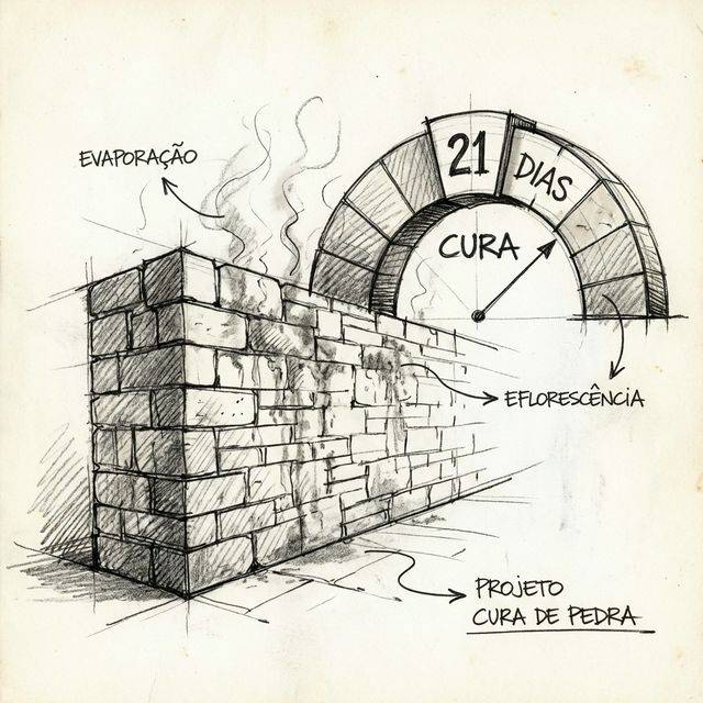 Secagem da Argamassa na Pedra Moledo