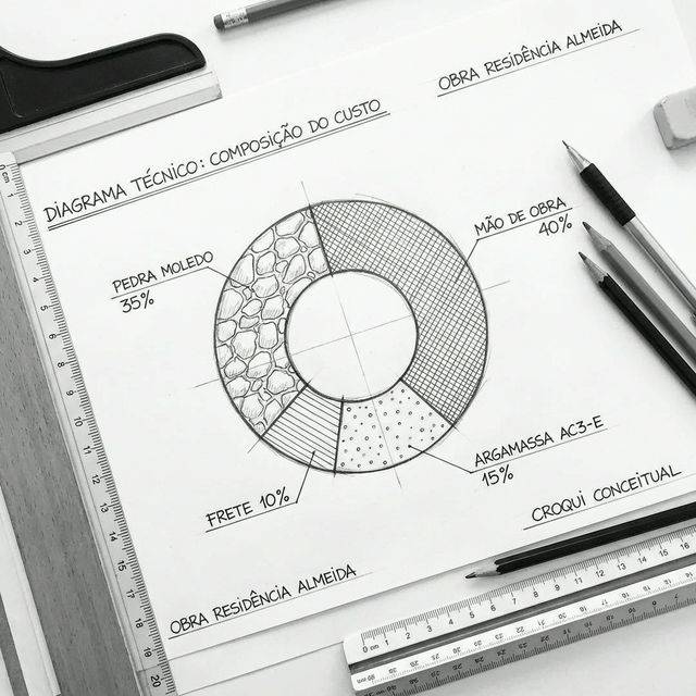 Custo Total: Pedra + Mão de Obra + Frete